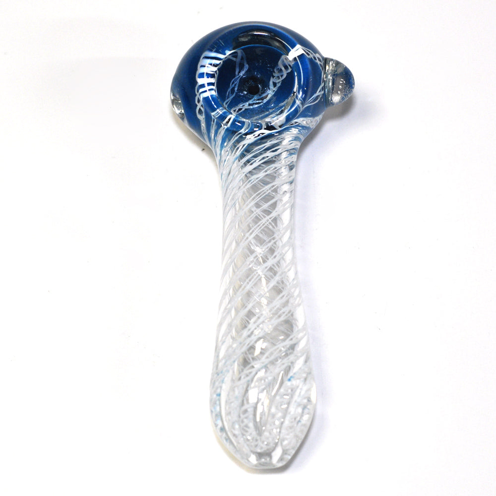 Blue and white glass pipe