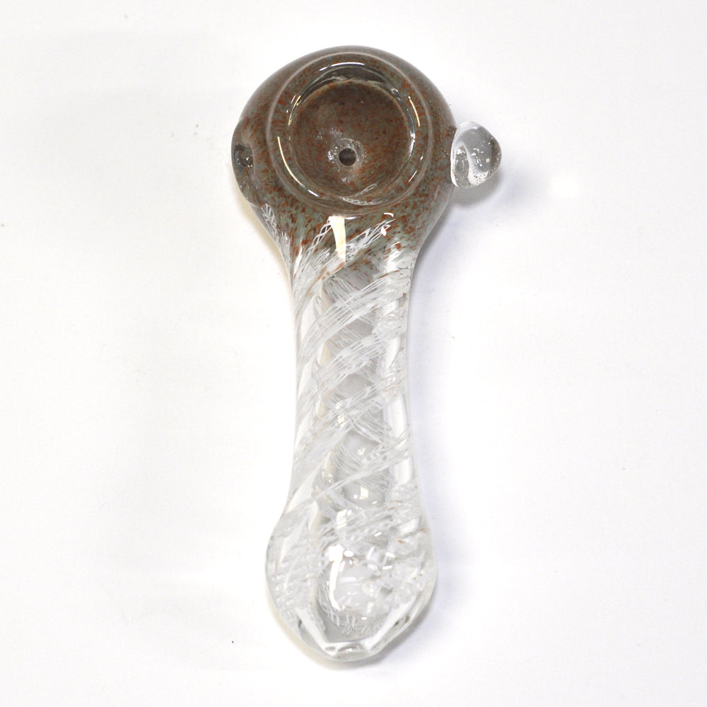 Brown and white glass pipes