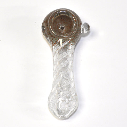 Brown and white glass pipes