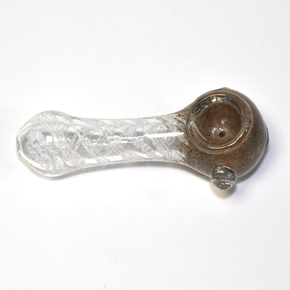 Brown and white glass pipes