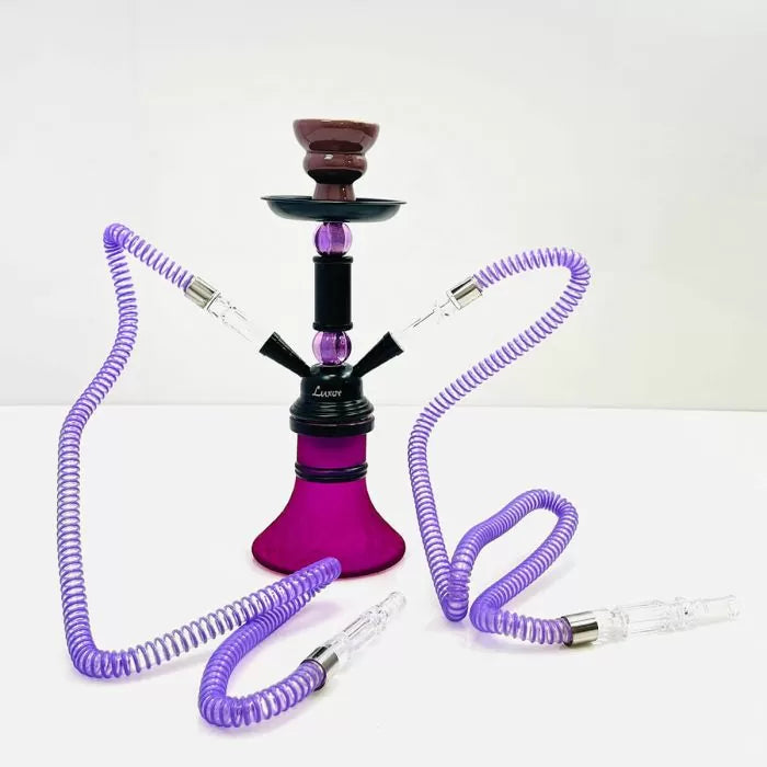 Luxor Shisha Hookah 12" - 2 Hose With double ball Purple Color