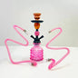 Luxor Shisha Hookah 13" - 2 Hose With Pineapple Vase And Ceramic Cone Pink