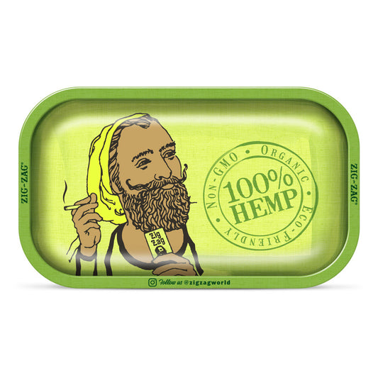 Zig-Zag Metal Rolling Tray Small Hemp