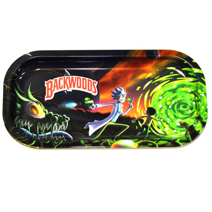 8" Backwood artistic metal rolling tray with lid