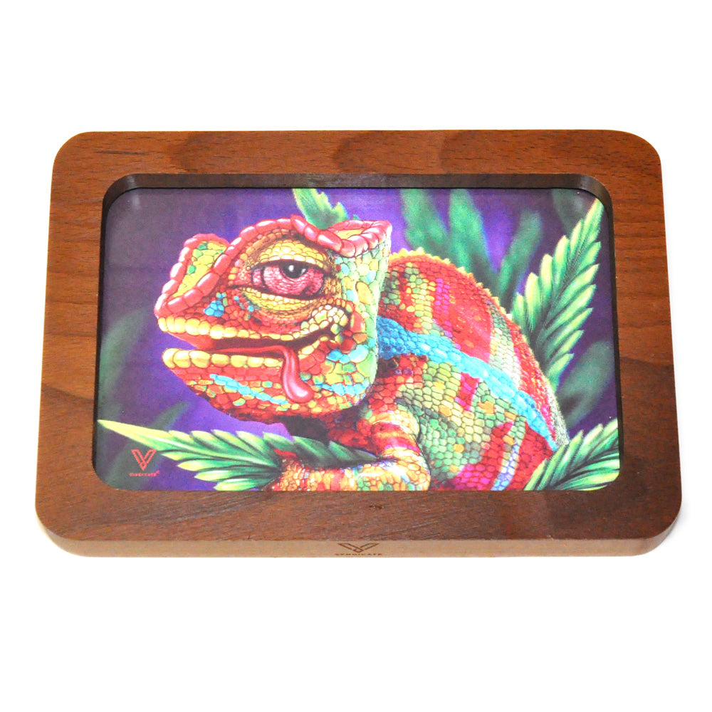 Premium Wooden rolling tray with 3D image small 7.5"